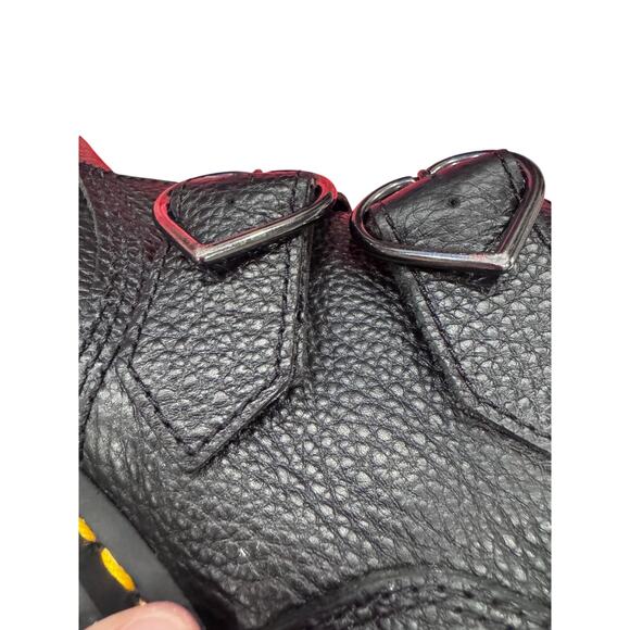 Dr. Martens Devon Heart Buckle Leather Platform Boots Black, Size US 6 - Picture 10 of 11